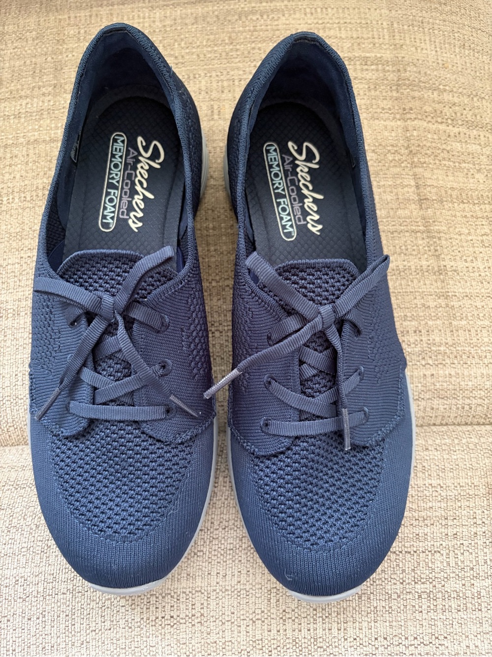 Skechers Navy and Gold Memory Foam Slip-On Sneaker